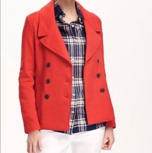 🏷️Old Navy • Double Breasted Wool Blend Pea Coat in Autumnal Orange • Size XS